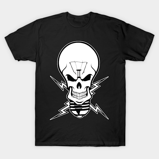 Skull Bulb Black and White T-Shirt by LST